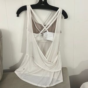 Lululemon 2 in 1 strappy bra and tank in white